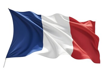 Waving flag of France , featuring the traditional design
