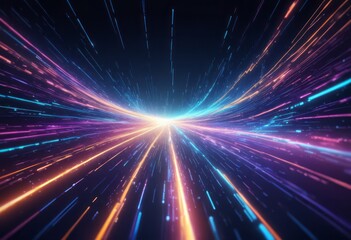 Fototapeta premium Abstract technology background of high speed global data transfer, ultra fast broadband and connection, digital cyber tech motion