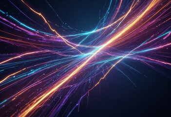 Naklejka premium Abstract technology background of high speed global data transfer, ultra fast broadband and connection, digital cyber tech motion