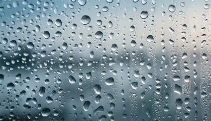 A realistic background showing raindrops on glass, providing texture and a sense of freshnes