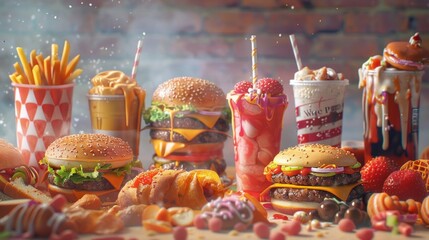 Greasy Foods Day concept with copy space area for text