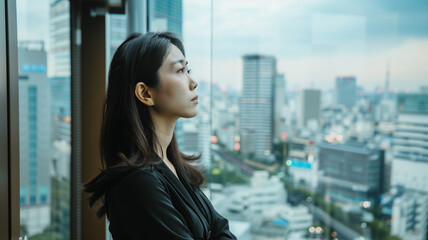 Fototapeta premium 外を見つめるビジネスウーマン