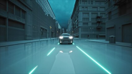 High Tech Autonomous Car Self Driving On Highway Emitting Signals Communicating With Gps System Satellites Driverless Vehicles Concept Electric Cars Revolution Cgi