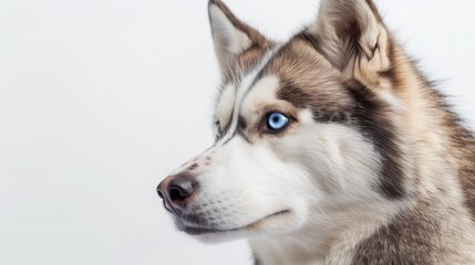 Obraz premium Siberian husky with blue eyes, isolated on solid white background