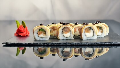 Show the most expensive sushi rolls in the world of premium quality
