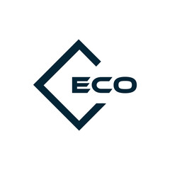 ECO logo. E C O design. White ECO letter. ECO, E C O letter logo design. E C O letter logo design in FIVE, FOUR, THREE, style. letter logo set in one artboard. E C O letter logo vector design.