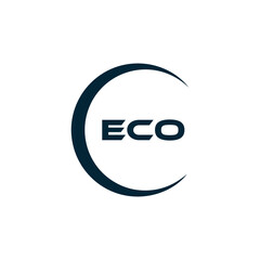ECO logo. E C O design. White ECO letter. ECO, E C O letter logo design. E C O letter logo design in FIVE, FOUR, THREE, style. letter logo set in one artboard. E C O letter logo vector design.