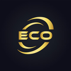 ECO logo. E C O design. White ECO letter. ECO, E C O letter logo design. E C O letter logo design in FIVE, FOUR, THREE, style. letter logo set in one artboard. E C O letter logo vector design.