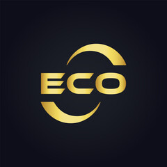 ECO logo. E C O design. White ECO letter. ECO, E C O letter logo design. E C O letter logo design in FIVE, FOUR, THREE, style. letter logo set in one artboard. E C O letter logo vector design.
