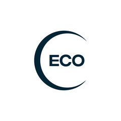 ECO logo. E C O design. White ECO letter. ECO, E C O letter logo design. E C O letter logo design in FIVE, FOUR, THREE, style. letter logo set in one artboard. E C O letter logo vector design.