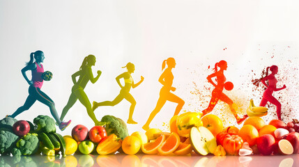 healthy lifestyle journey with fruits and fitness