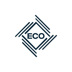ECO logo. E C O design. White ECO letter. ECO, E C O letter logo design. E C O letter logo design in FIVE, FOUR, THREE, style. letter logo set in one artboard. E C O letter logo vector design.