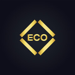 ECO logo. E C O design. White ECO letter. ECO, E C O letter logo design. E C O letter logo design in FIVE, FOUR, THREE, style. letter logo set in one artboard. E C O letter logo vector design.
