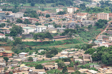 Fototapeta premium view of the city of the city, Aerial view of yaounde, Cameroon