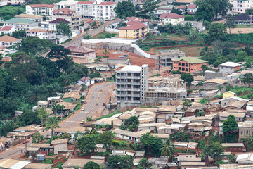 Fototapeta premium aerial view of the Golf district in Yaounde, Cameroon
