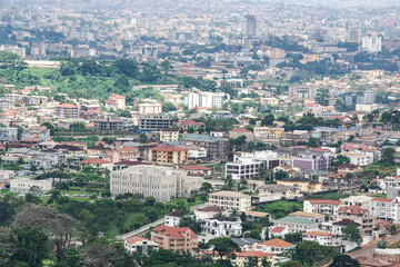 Fototapeta premium view of the city, Aerial view of yaounde, Cameroon