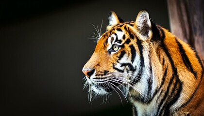  Tiger with a black background