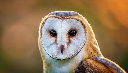  common barn owl ( Tyto albahead ) close up