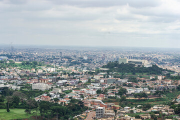 aerial view country, Aerial view of yaounde, Cameroon