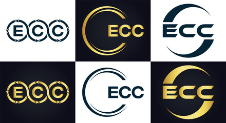 E C C, E C C design, E C C letter, E C C logo, ECC, ECC letter, ECC logo, ECC monogram,  golden latter logo, gold logo ,icon, identity, industry, initial, letter, line, linked, logo, logos, logotype, 