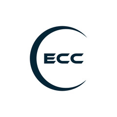ECC logo. E C C design. White ECC letter. ECC, E C C letter logo design. E C C letter logo design in FIVE, FOUR, THREE, style. letter logo set in one artboard. E C C letter logo vector design.