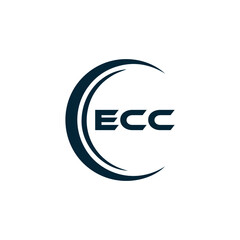 ECC logo. E C C design. White ECC letter. ECC, E C C letter logo design. E C C letter logo design in FIVE, FOUR, THREE, style. letter logo set in one artboard. E C C letter logo vector design.