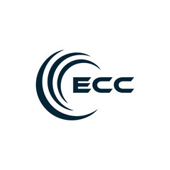 ECC logo. E C C design. White ECC letter. ECC, E C C letter logo design. E C C letter logo design in FIVE, FOUR, THREE, style. letter logo set in one artboard. E C C letter logo vector design.