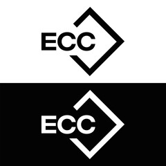 ECC logo. E C C design. White ECC letter. ECC, E C C letter logo design. E C C letter logo design in FIVE, FOUR, THREE, style. letter logo set in one artboard. E C C letter logo vector design.