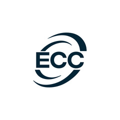 ECC logo. E C C design. White ECC letter. ECC, E C C letter logo design. E C C letter logo design in FIVE, FOUR, THREE, style. letter logo set in one artboard. E C C letter logo vector design.