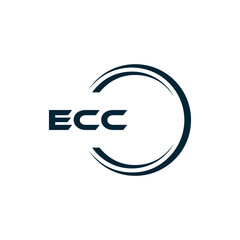 ECC logo. E C C design. White ECC letter. ECC, E C C letter logo design. E C C letter logo design in FIVE, FOUR, THREE, style. letter logo set in one artboard. E C C letter logo vector design.