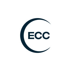 ECC logo. E C C design. White ECC letter. ECC, E C C letter logo design. E C C letter logo design in FIVE, FOUR, THREE, style. letter logo set in one artboard. E C C letter logo vector design.