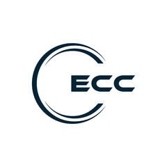ECC logo. E C C design. White ECC letter. ECC, E C C letter logo design. E C C letter logo design in FIVE, FOUR, THREE, style. letter logo set in one artboard. E C C letter logo vector design.