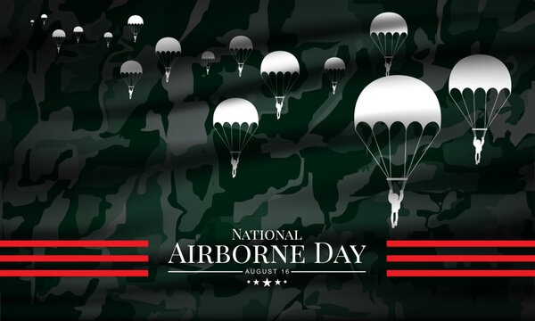 National Airborne Day August 16 background vector Illustration - Powered by Adobe