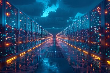 Cloud computing, digital, technology, data, networking, internet, efficiency, scalability, innovation, futuristic, global, connection, data processing, data storage