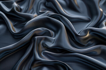 Fototapeta premium Dark blue satin fabric with a smooth texture