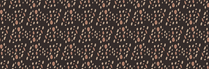 Tribal ethnic camouflage abstract border design in fall color trend. Seamless banner rustic surface texture with neutral tone handwork mark making shapes. 