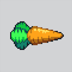 Pixel art illustration Carrot. Pixelated Carrot. Carrot pixelated for the pixel art game and icon for website and video game. old school retro.