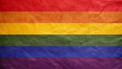 Gay flag made of the handmade paper with vintage texture