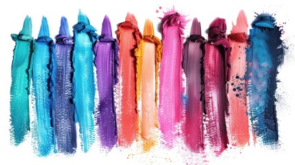 Fototapeta premium Grunge hand-drawn set photo featuring vibrant scribbles, cross hatch designs, and wax pastel strokes, with crayon palette, isolated on white