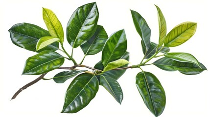 Fototapeta premium Metalliclooking plant with rubbery flexible leaves.