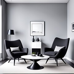 Elegant Meeting Room or Reception Hall, Spacious Beige Taupe Lounge with Plaster or Silk Stucco Walls, 3D Render Mockup for Modern Interior Design