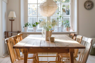 dining table, home interior design of modern