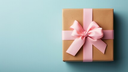 Pink ribbon tie for gift box wrapping