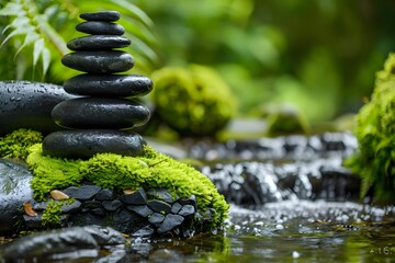 Zen stones in the garden