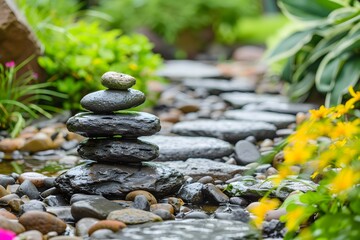 Zen stone in the garden