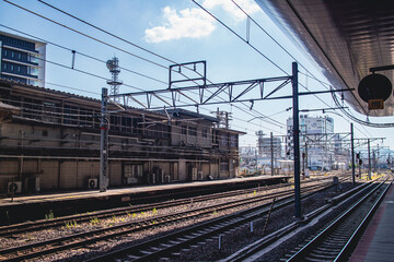 Fototapeta premium railway in the city