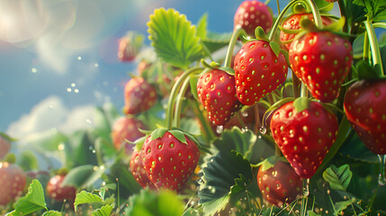 rica cosecha y plantio de fresas de frutas saludables listas para ser cortadas y comerse fondo de frutos rojos fresas jugosas 