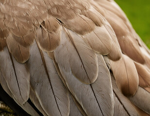 Obraz premium close up von schönen Federn eines Vogels - ki generiert 