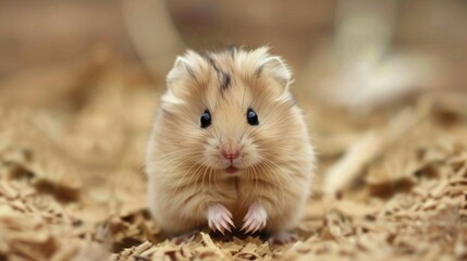 Cute hamster portrait closeup view