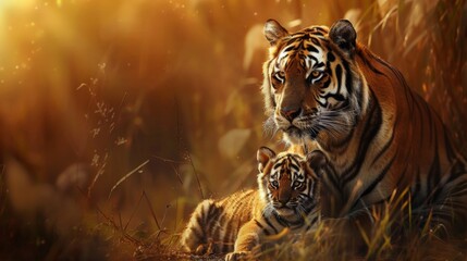 Tiger. Photography of wild animal in natural habitat.